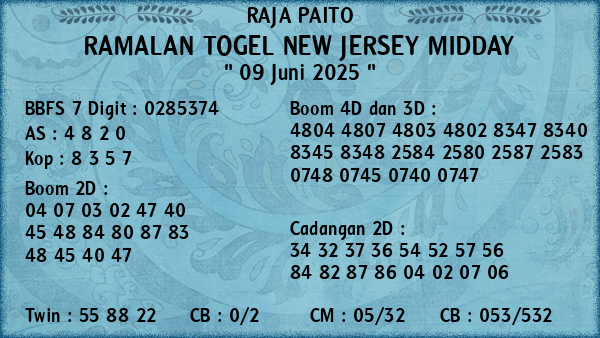 Prediksi New Jersey Midday