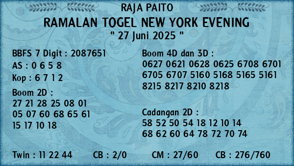 Prediksi New York Evening