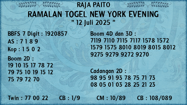 Prediksi New York Evening