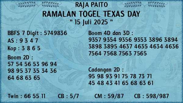 Prediksi Texas Day